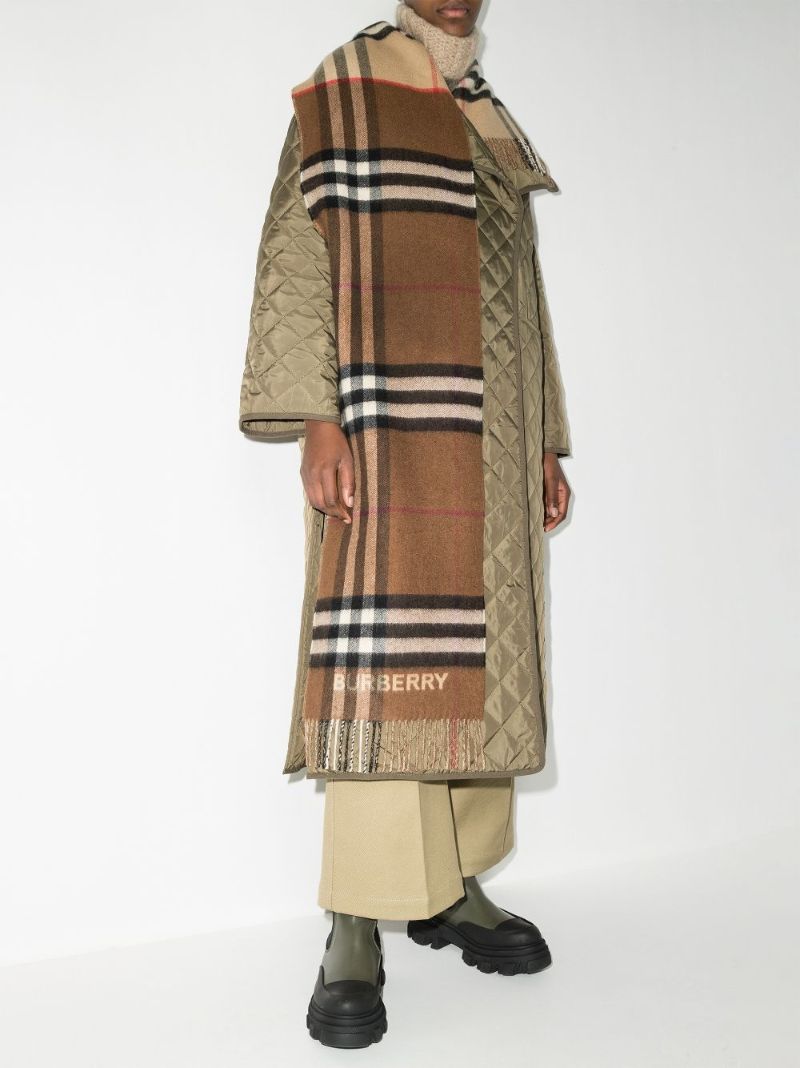 Brown Giant Vintage Check Cashmere Scarf