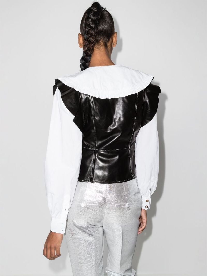 Flutter Sleeve Leather Top