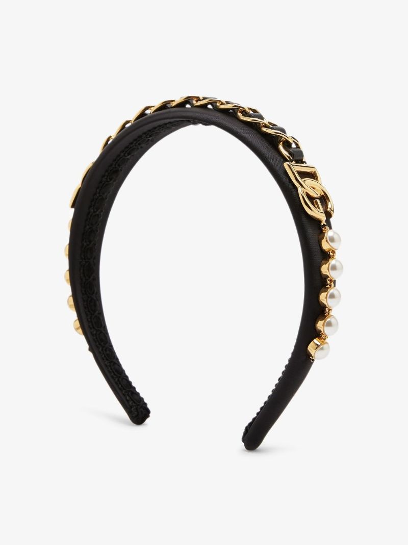 Black Dg Logo Embellished Headband