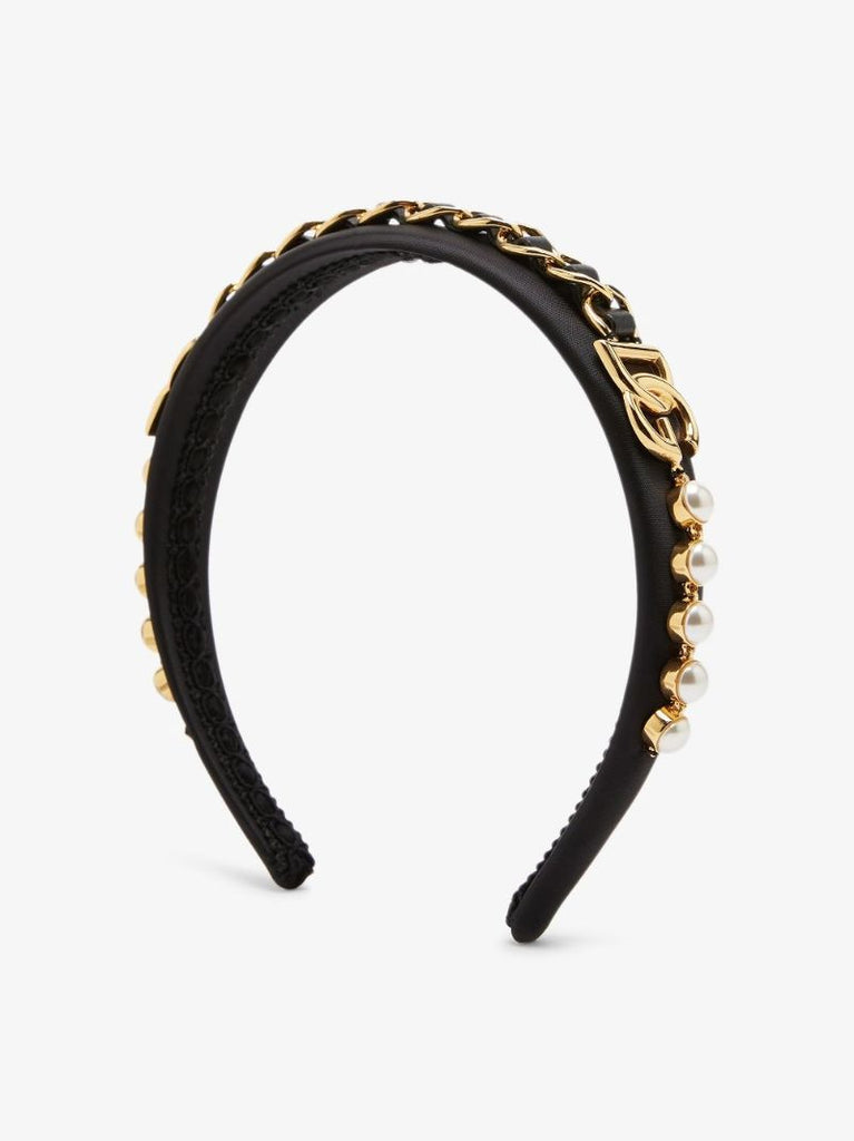 Black Dg Logo Embellished Headband