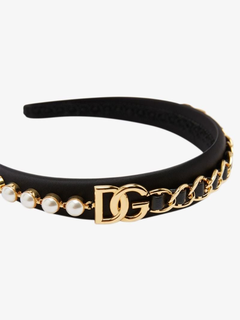 Black Dg Logo Embellished Headband