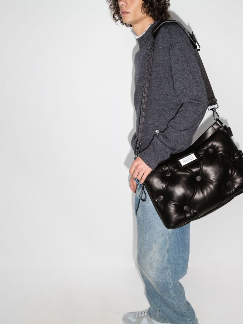 Black Glam Slam Quilted Leather Shoulder Bag