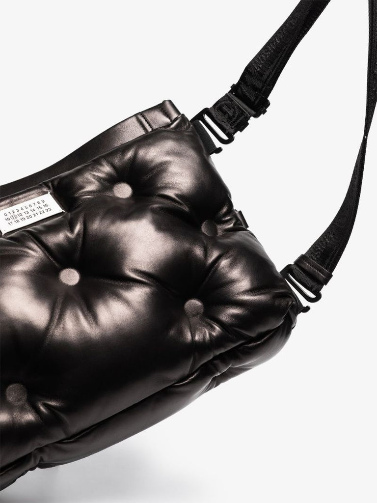 Black Glam Slam Quilted Leather Shoulder Bag