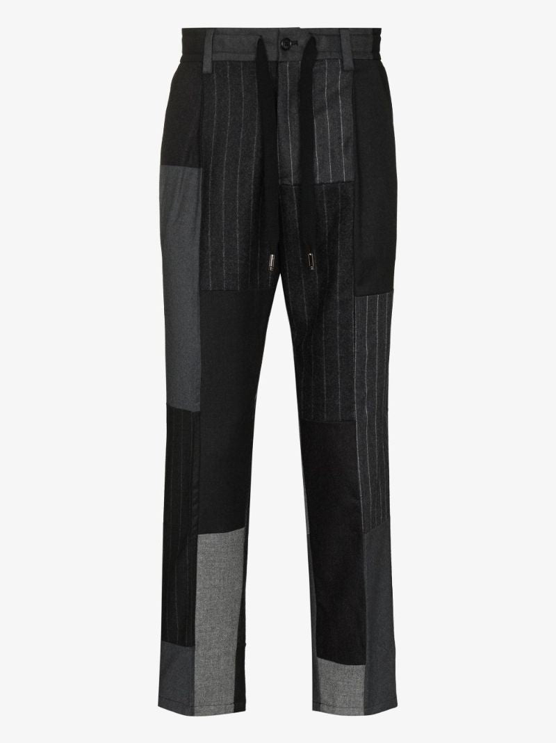 Drawstring Patchwork Trousers