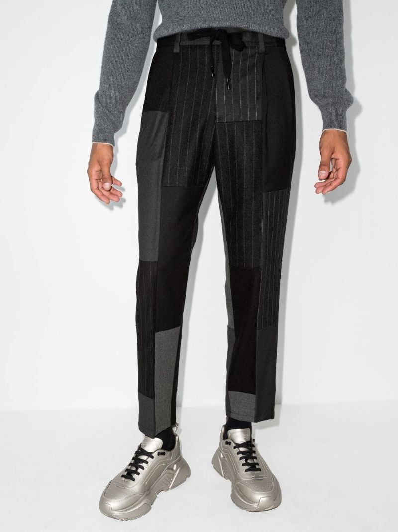 Drawstring Patchwork Trousers