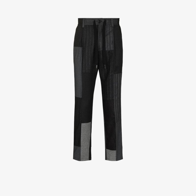 Drawstring Patchwork Trousers