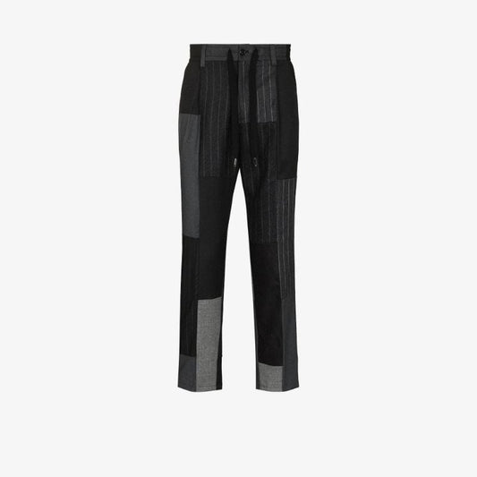 Drawstring Patchwork Trousers
