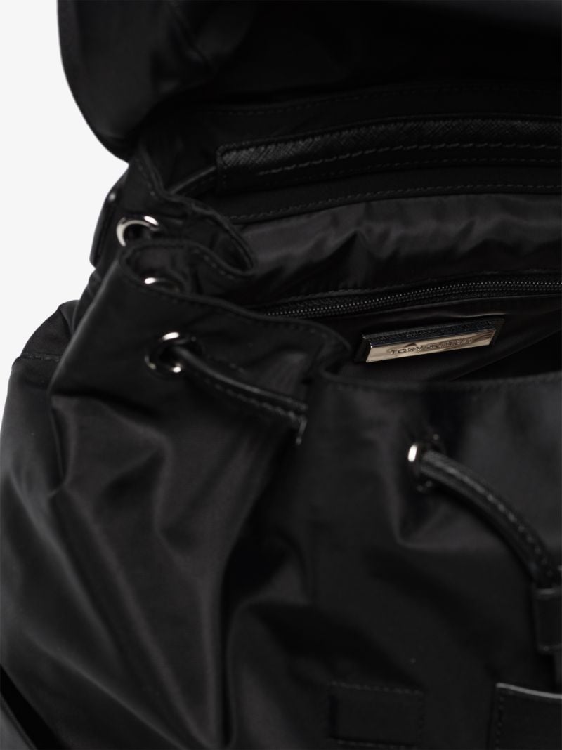 Black T Monogram Flap Backpack
