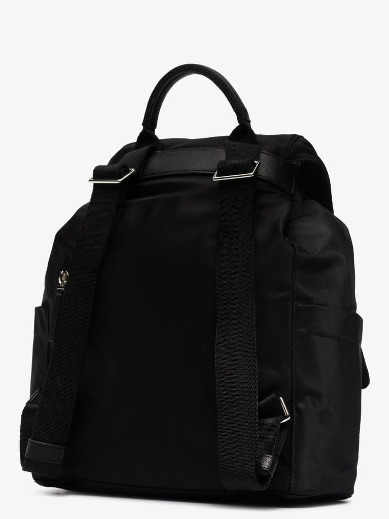 Black T Monogram Flap Backpack