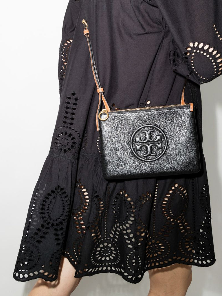 Black Perry BombÃ_x0083_Â© Leather Cross Body Bag