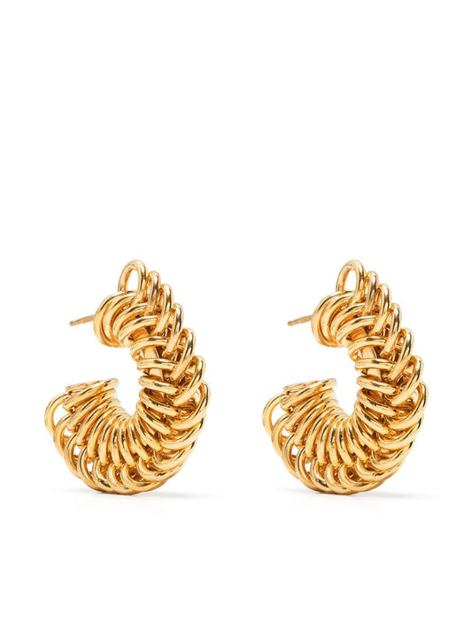 Gold-plated Disk Hoops Earrings