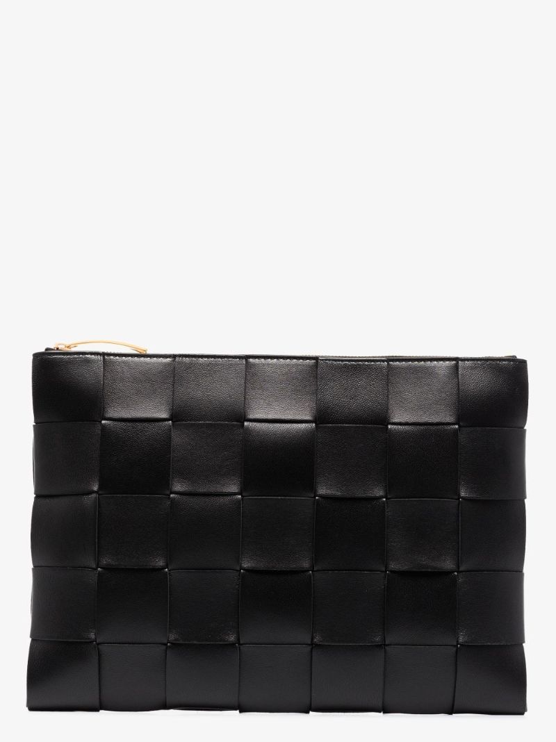 Black Medium Leather Pouch