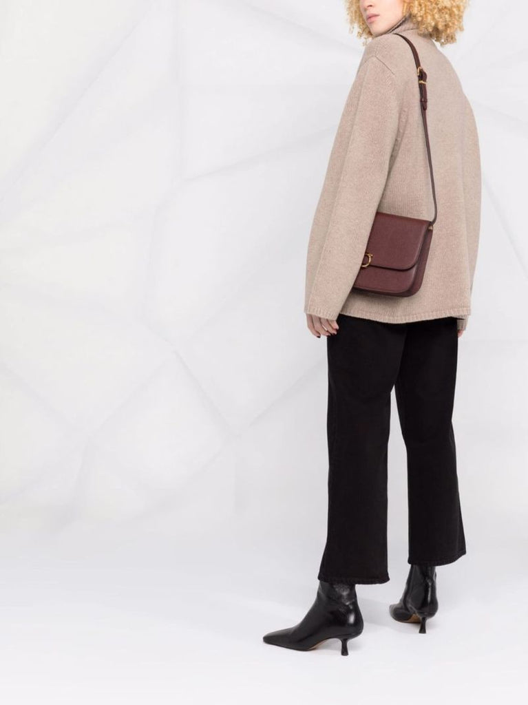 Neutral Roll Neck Wool Sweater