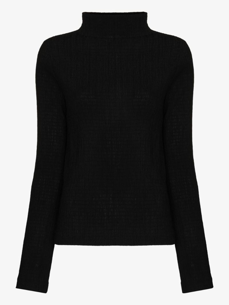 Textured High Neck Top