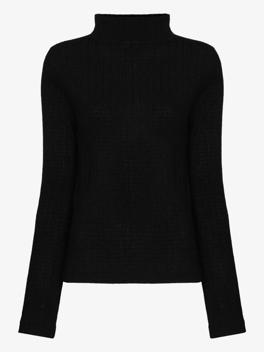 Textured High Neck Top