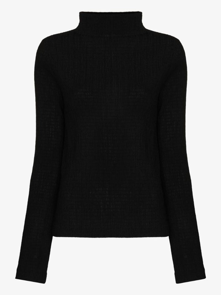 Textured High Neck Top