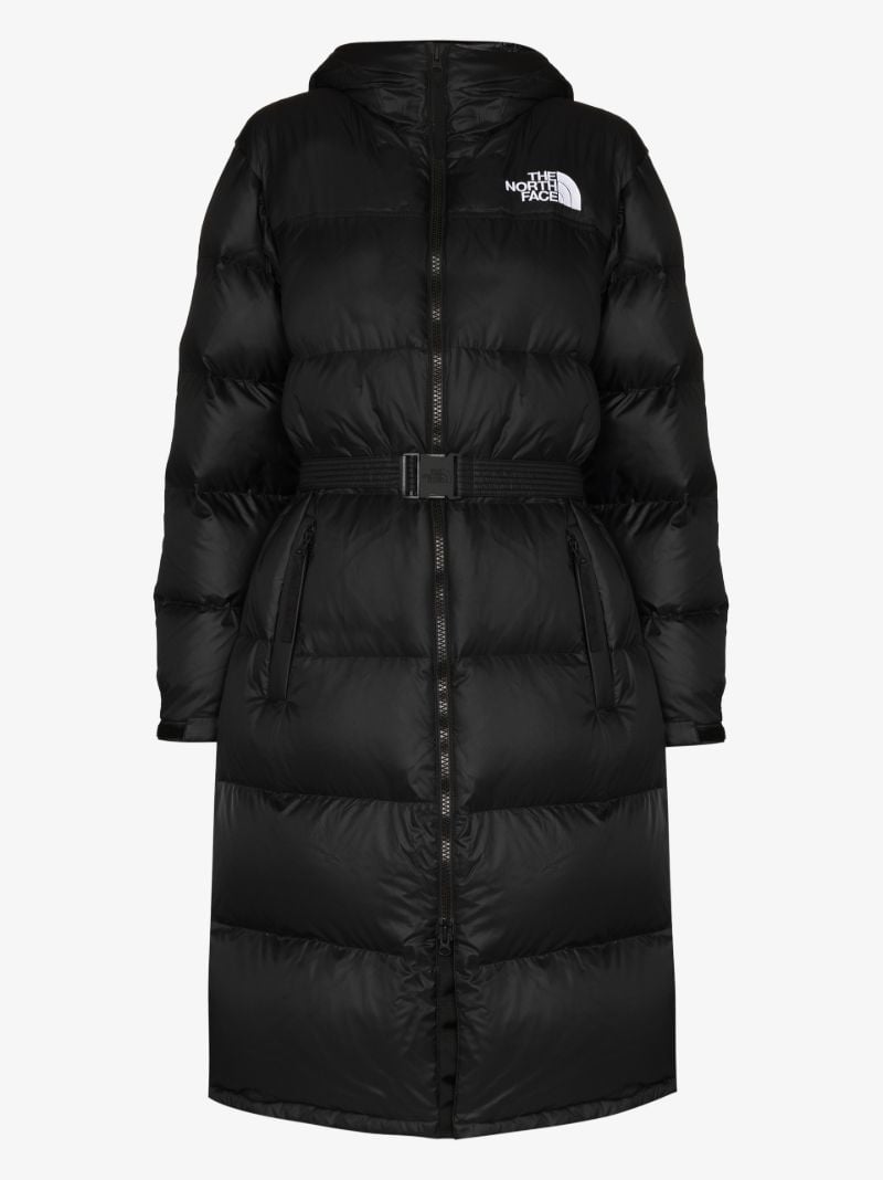 Black Nuptse Belted Parka Coat