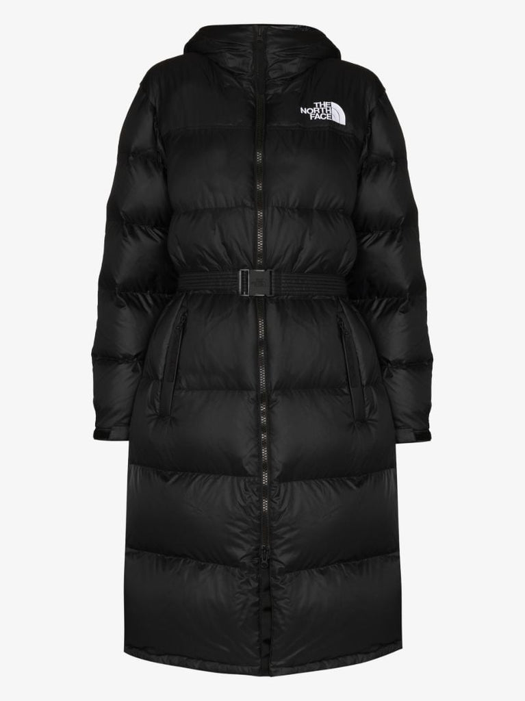 Black Nuptse Belted Parka Coat