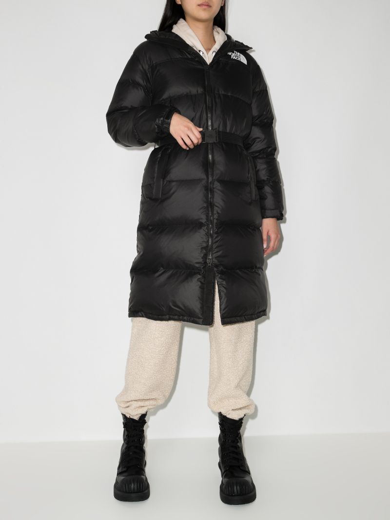 Black Nuptse Belted Parka Coat