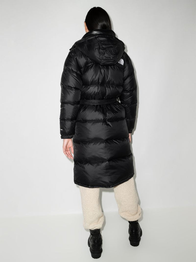Black Nuptse Belted Parka Coat