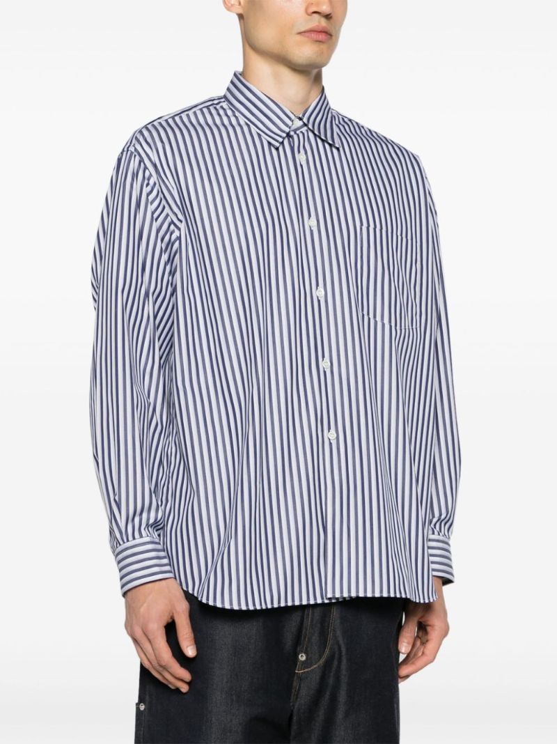 Blue and White Striped Cotton Shirt