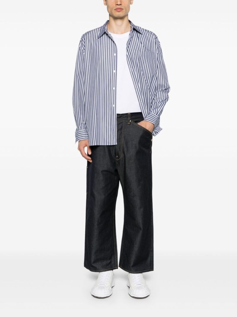 Blue and White Striped Cotton Shirt