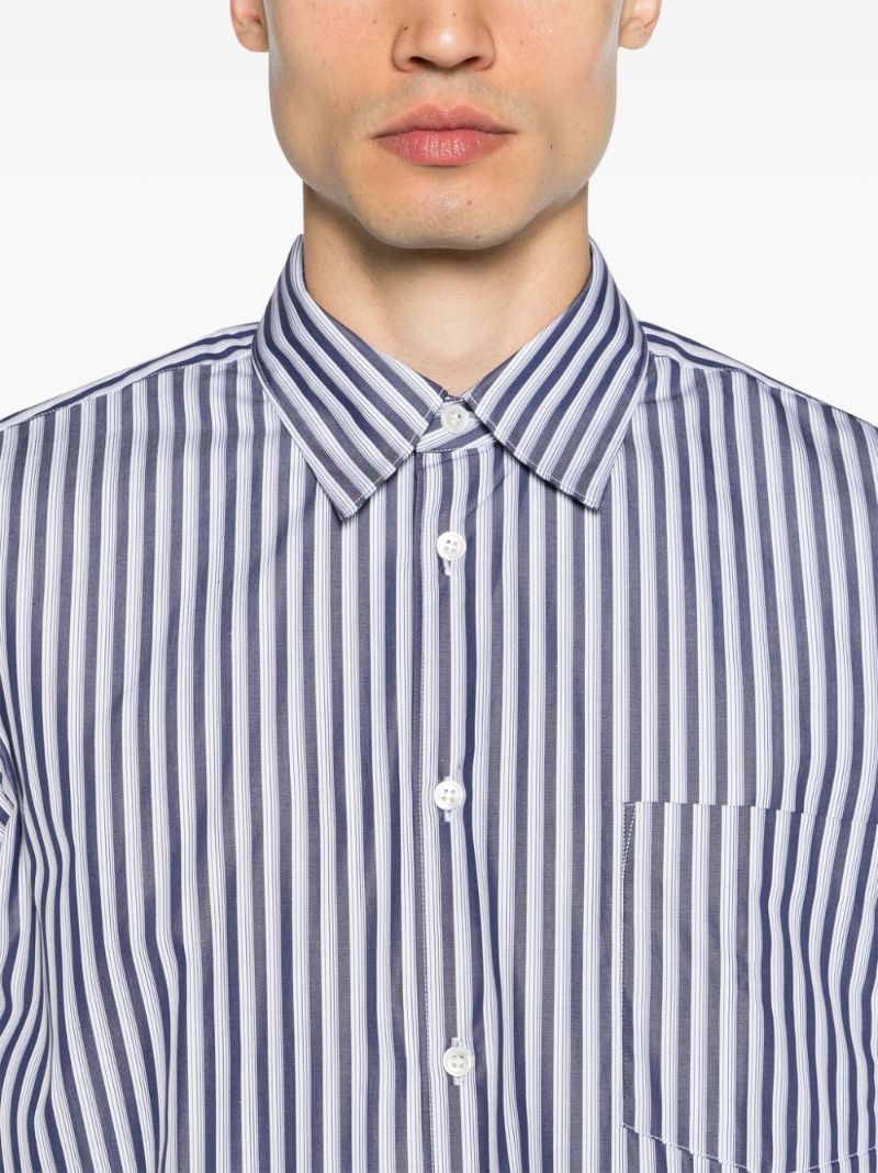 Blue and White Striped Cotton Shirt