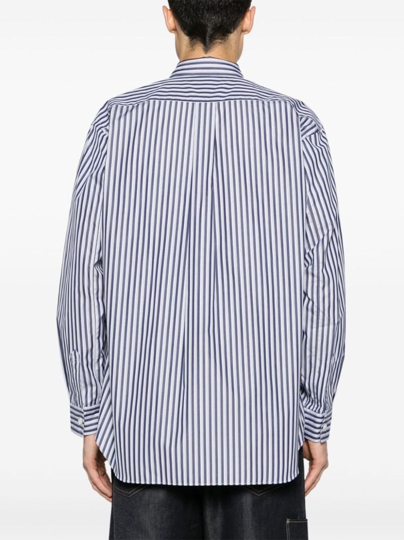 Blue and White Striped Cotton Shirt