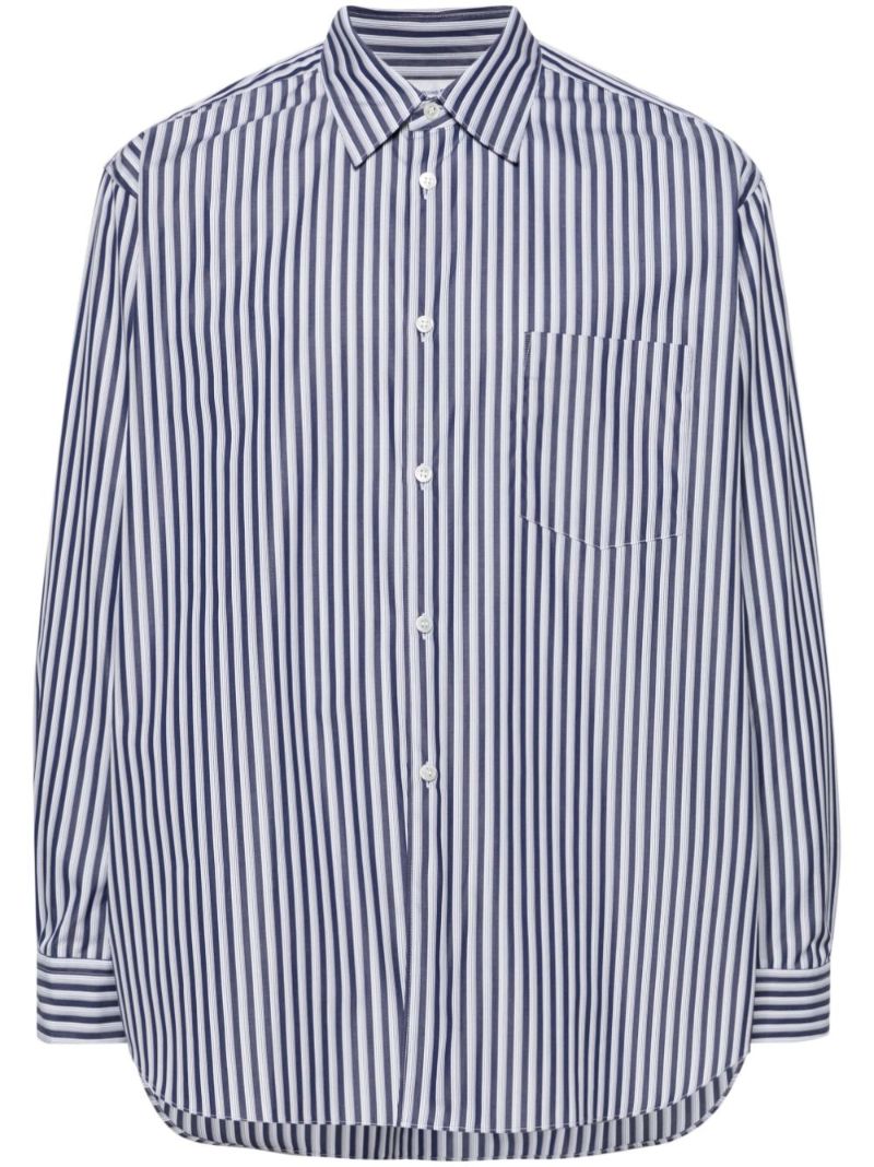Blue and White Striped Cotton Shirt