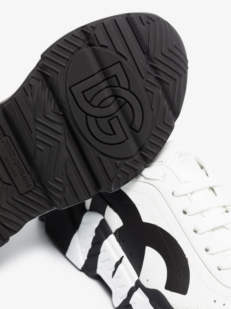White and Black Daymaster Leather Sneakers