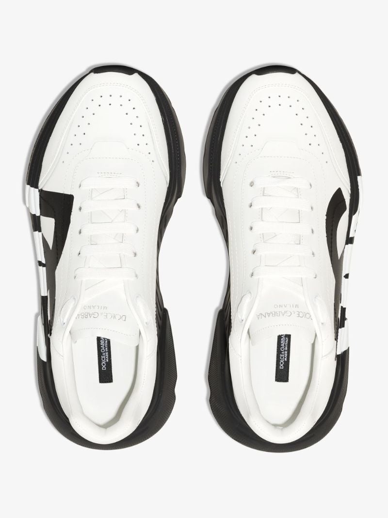 White and Black Daymaster Leather Sneakers