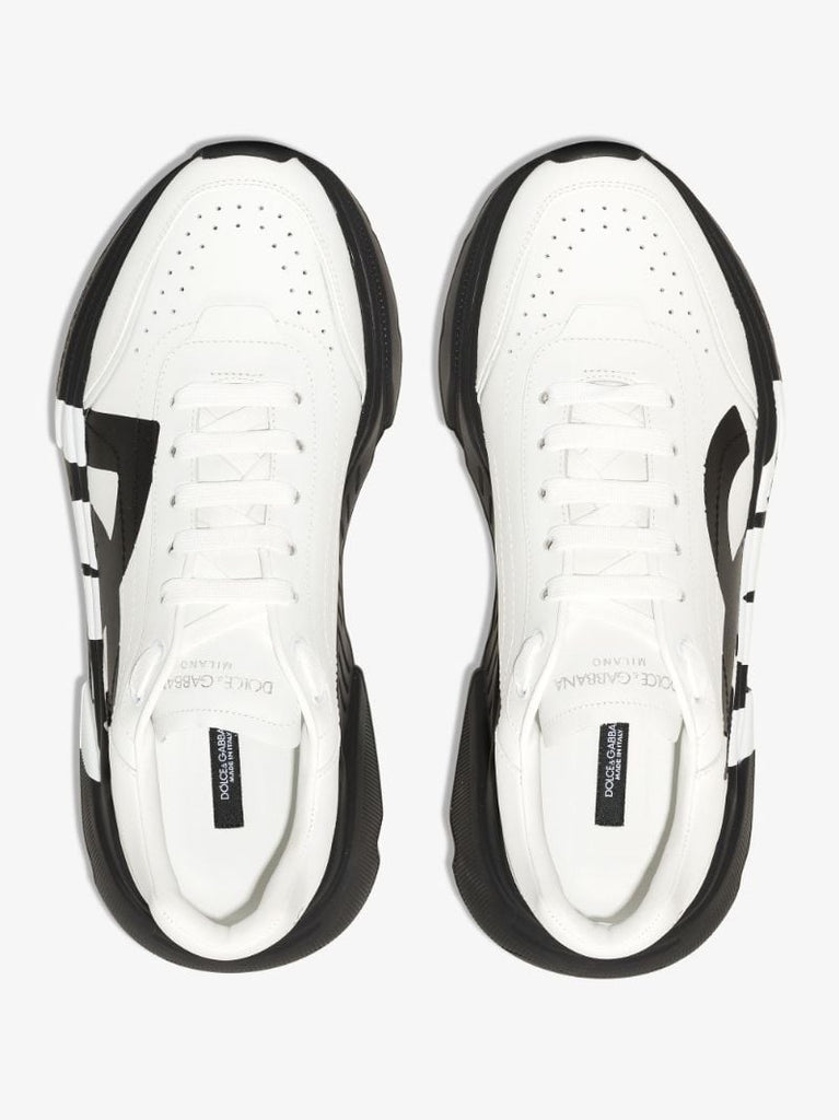 White and Black Daymaster Leather Sneakers