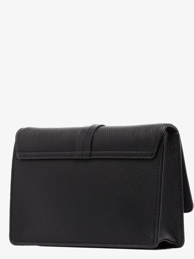 Black Alphabet Leather Clutch Bag
