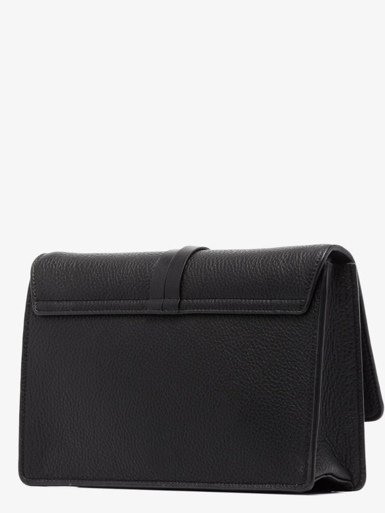Black Alphabet Leather Clutch Bag