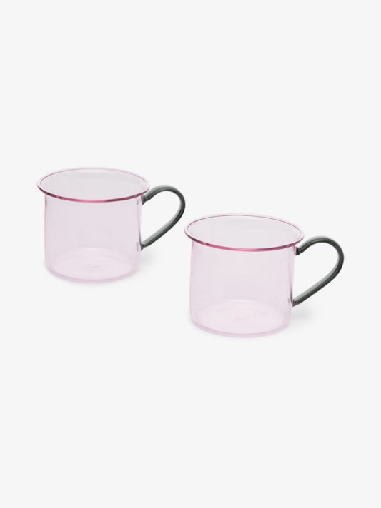 Pink Borosilicate Mug Set