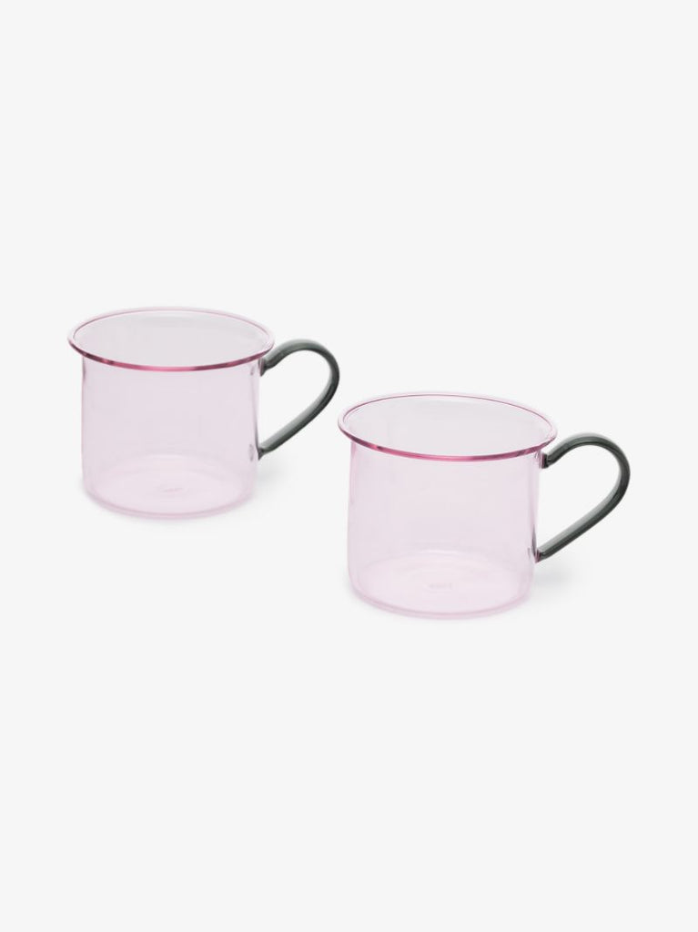 Pink Borosilicate Mug Set