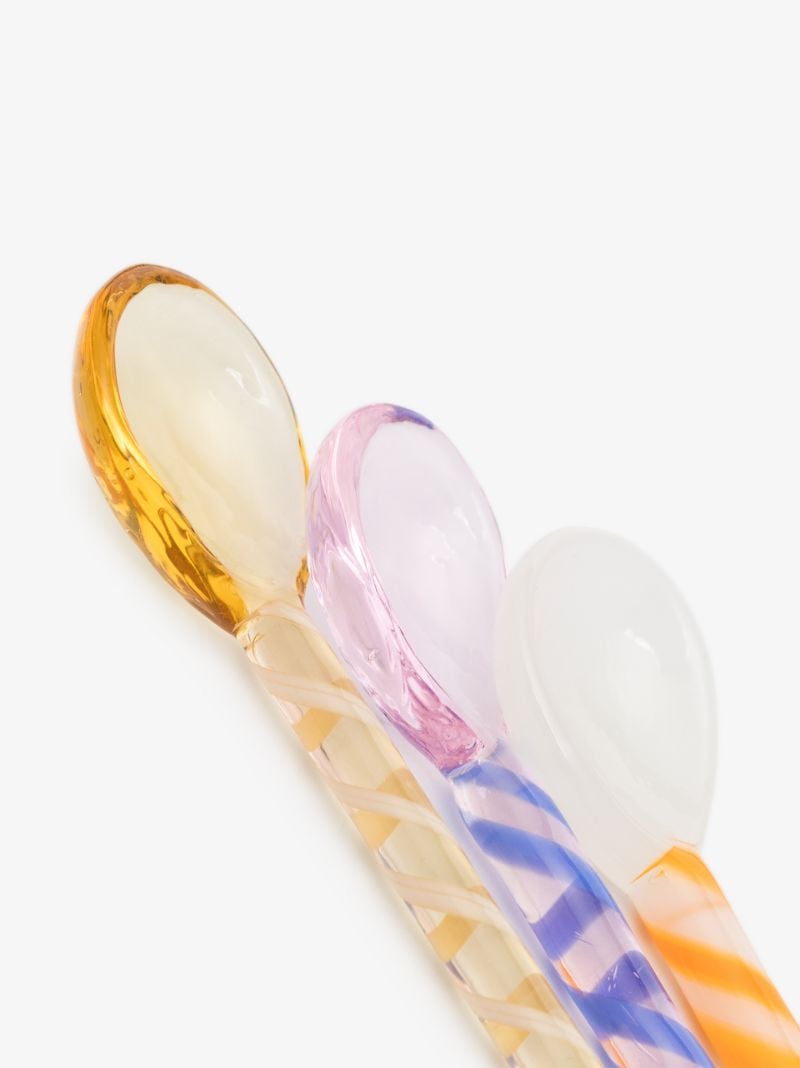 Multicoloured Striped Glass Spoon Set