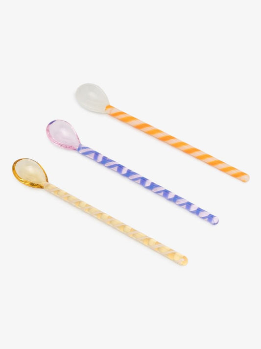 Multicoloured Striped Glass Spoon Set