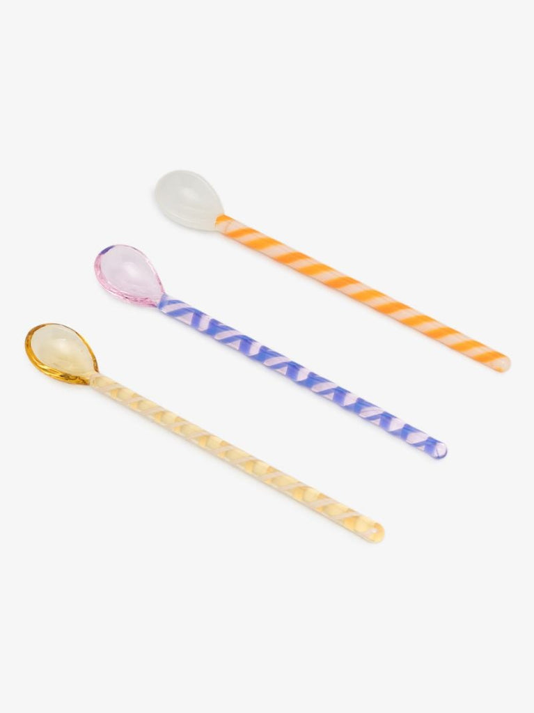 Multicoloured Striped Glass Spoon Set