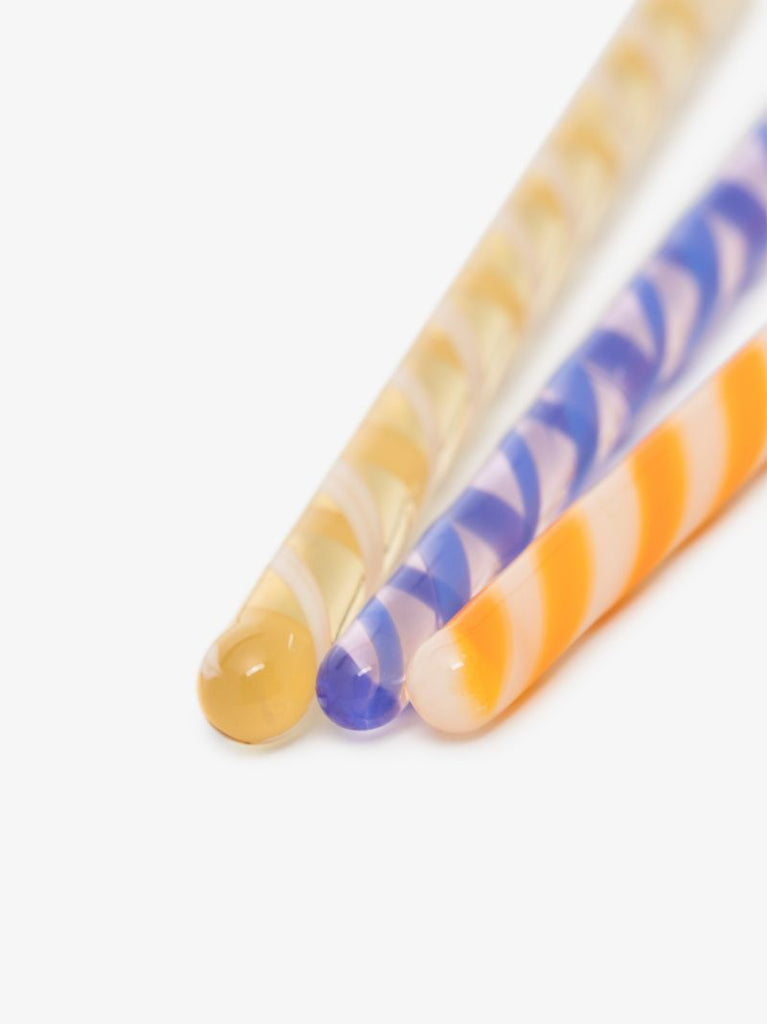 Multicoloured Striped Glass Spoon Set