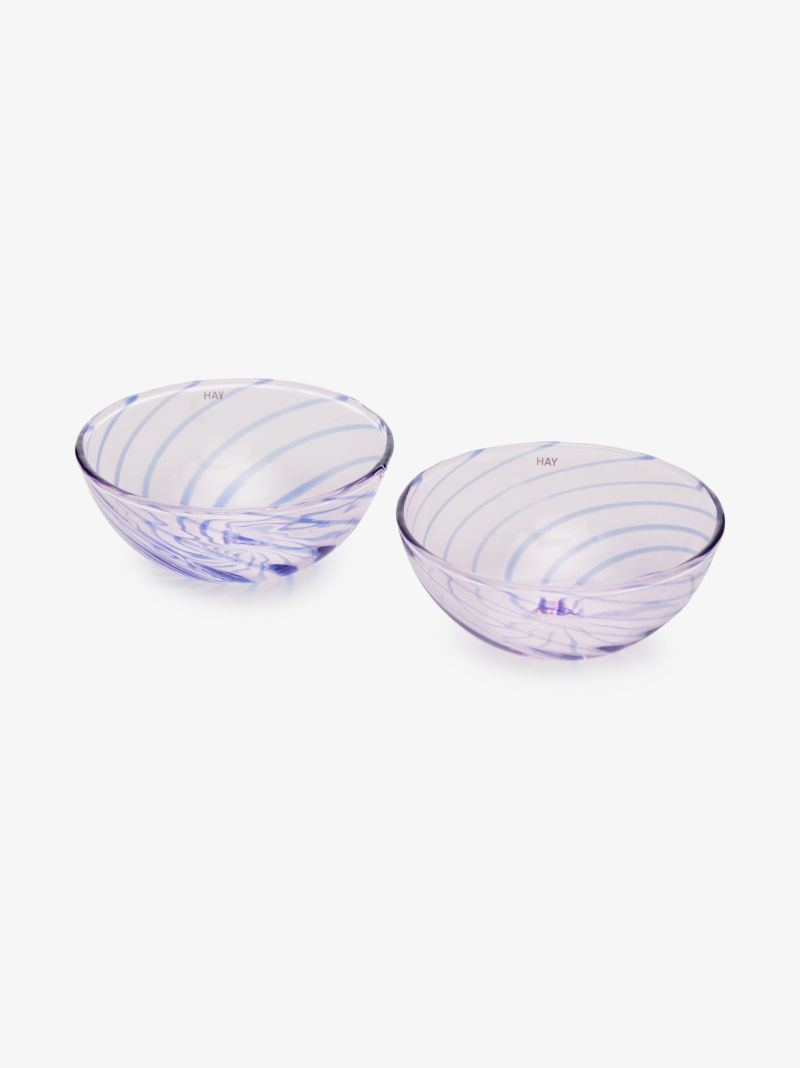 Pink Spin Glass Bowl Set
