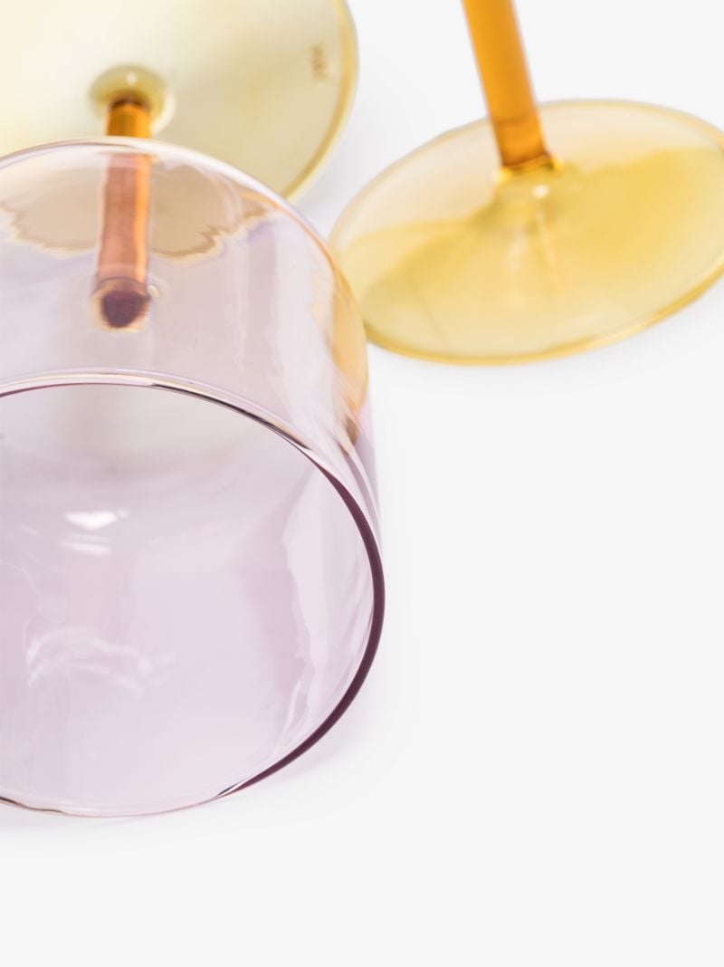 Yellow and Pink Tint Wine Glass Set