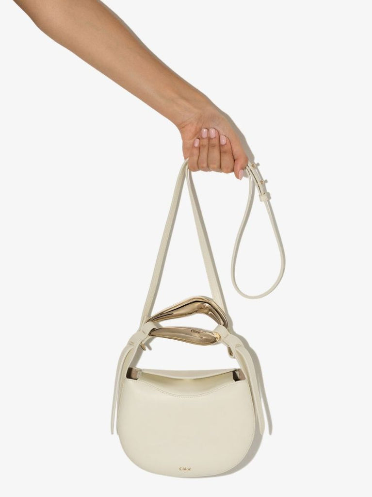 White Kiss Small Leather Top Handle Bag