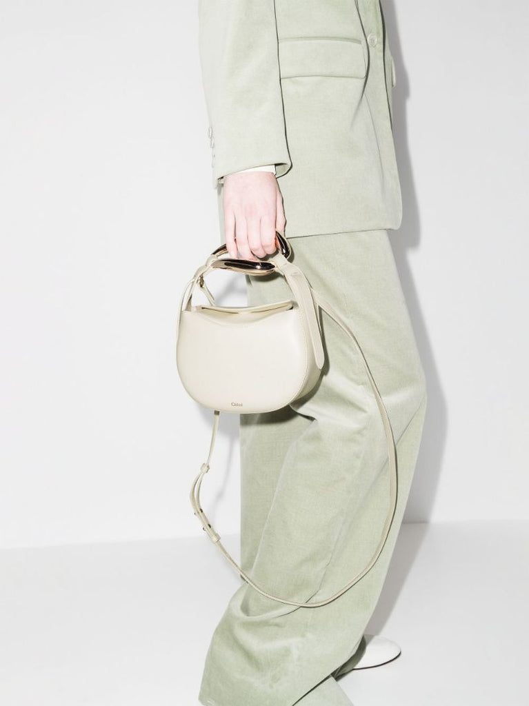 White Kiss Small Leather Top Handle Bag