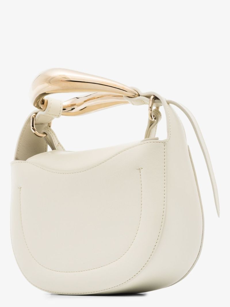 White Kiss Small Leather Top Handle Bag