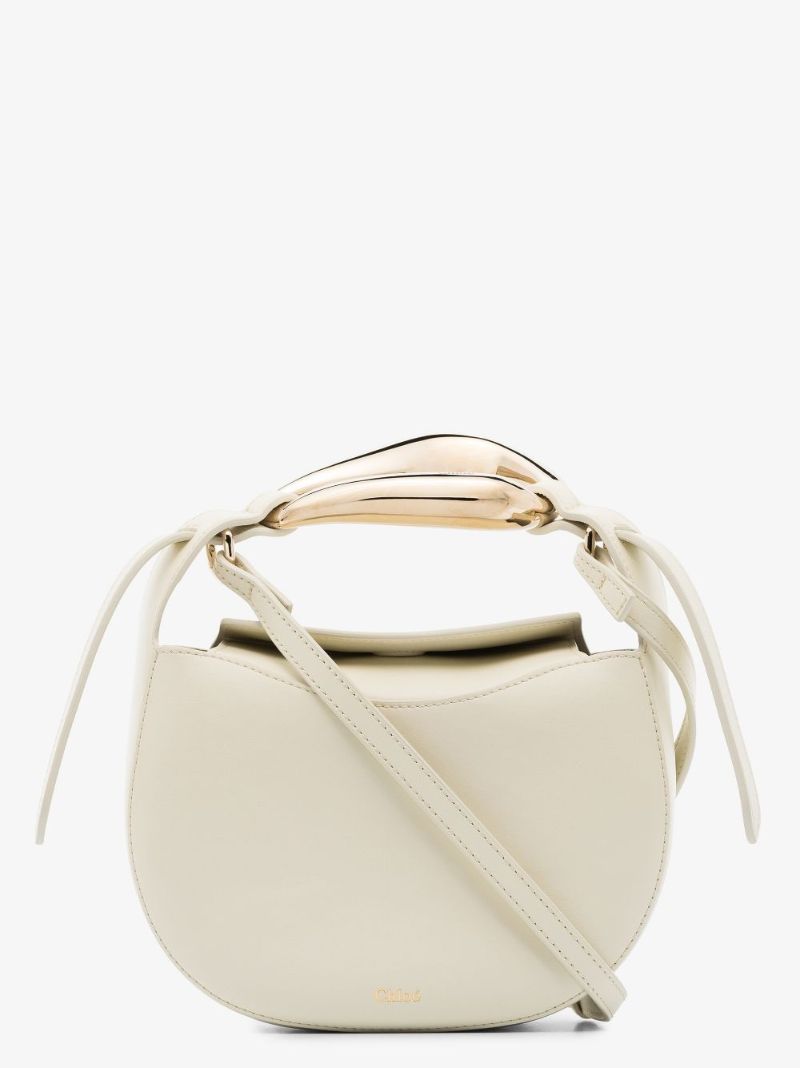 White Kiss Small Leather Top Handle Bag