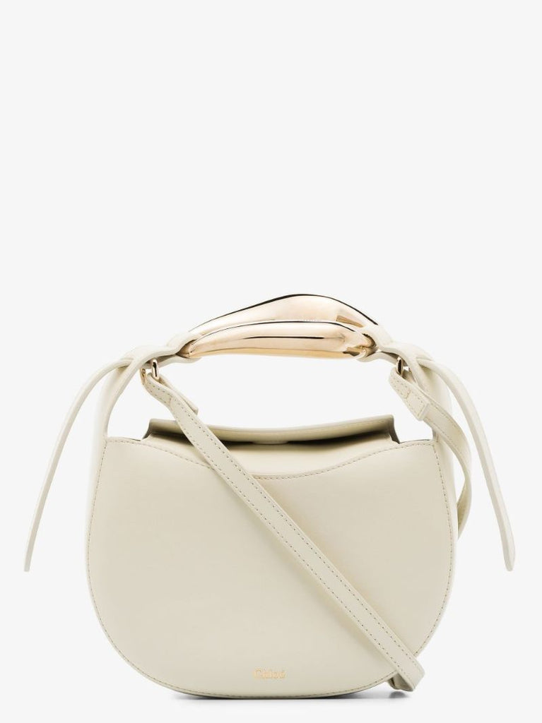 White Kiss Small Leather Top Handle Bag