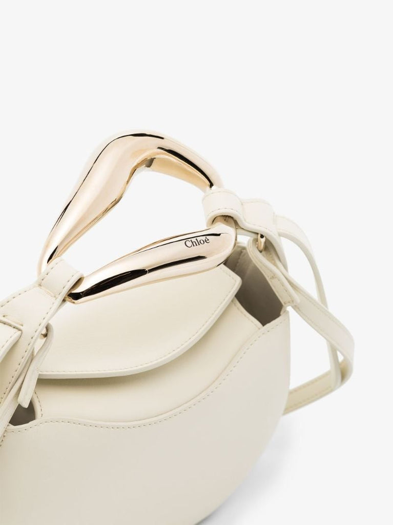 White Kiss Small Leather Top Handle Bag