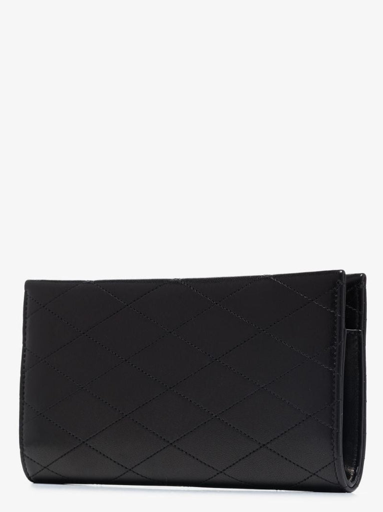 Black Logo Leather Chain Wallet