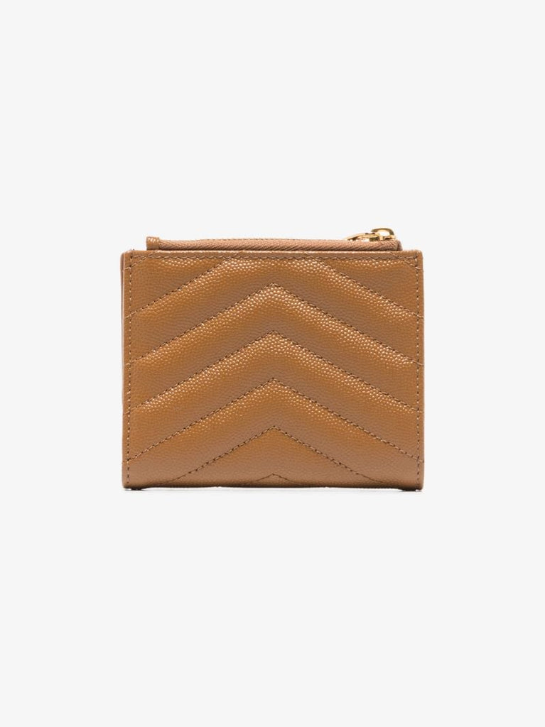 Brown Quilted Leather Card Holder
